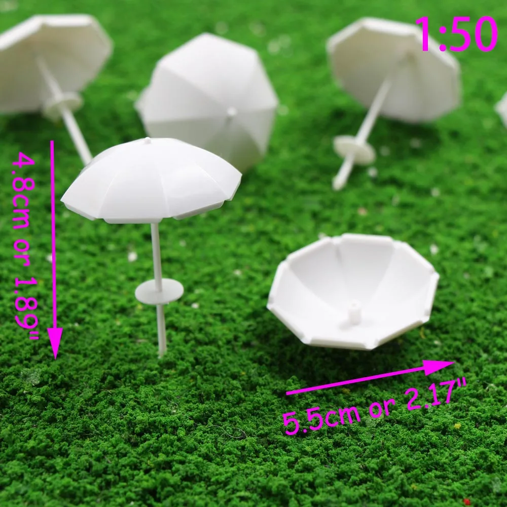 TYS06200 24pcs  DIY parasol Model Train Railway Sun Beach Umbrella Gifts 1:200 Z